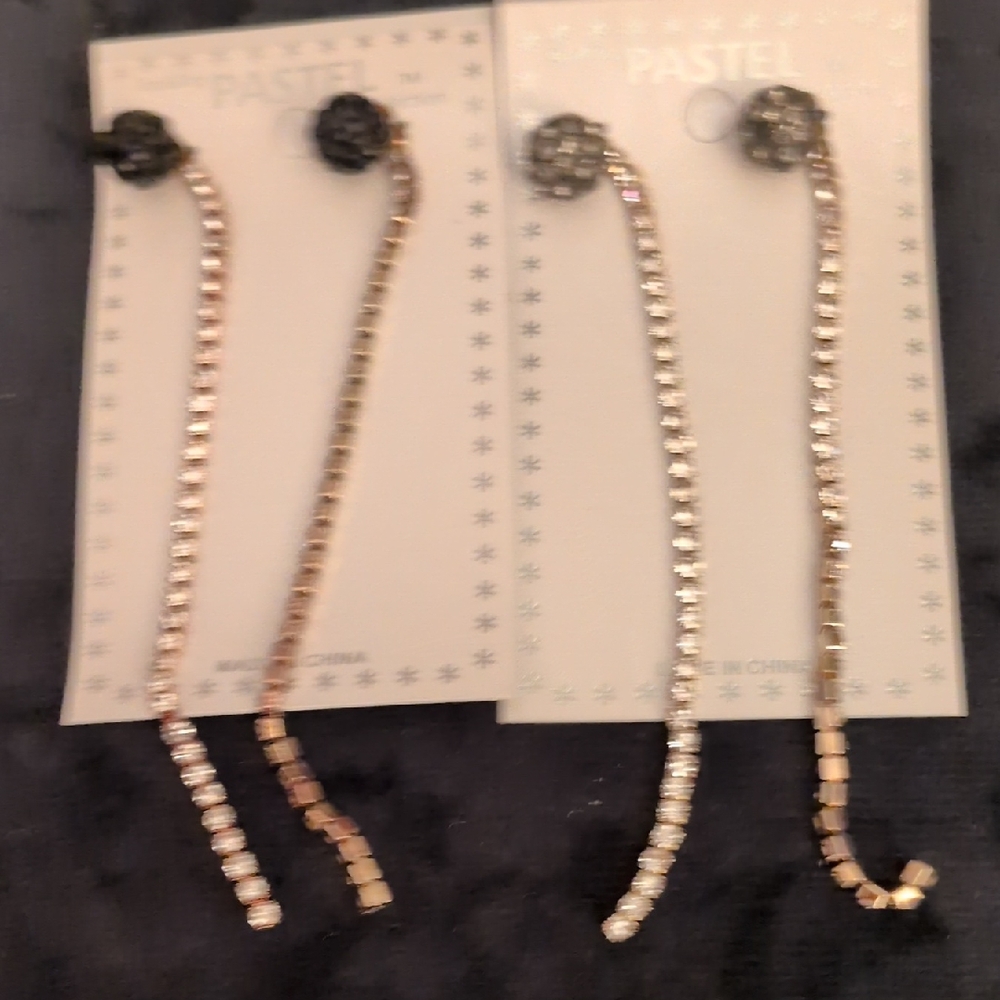 Pastels Gold and Silver Dangle Earrings
